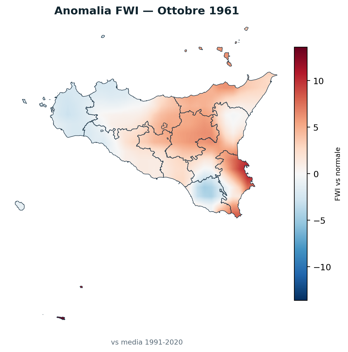 Anomalia vs normale Ottobre 1961