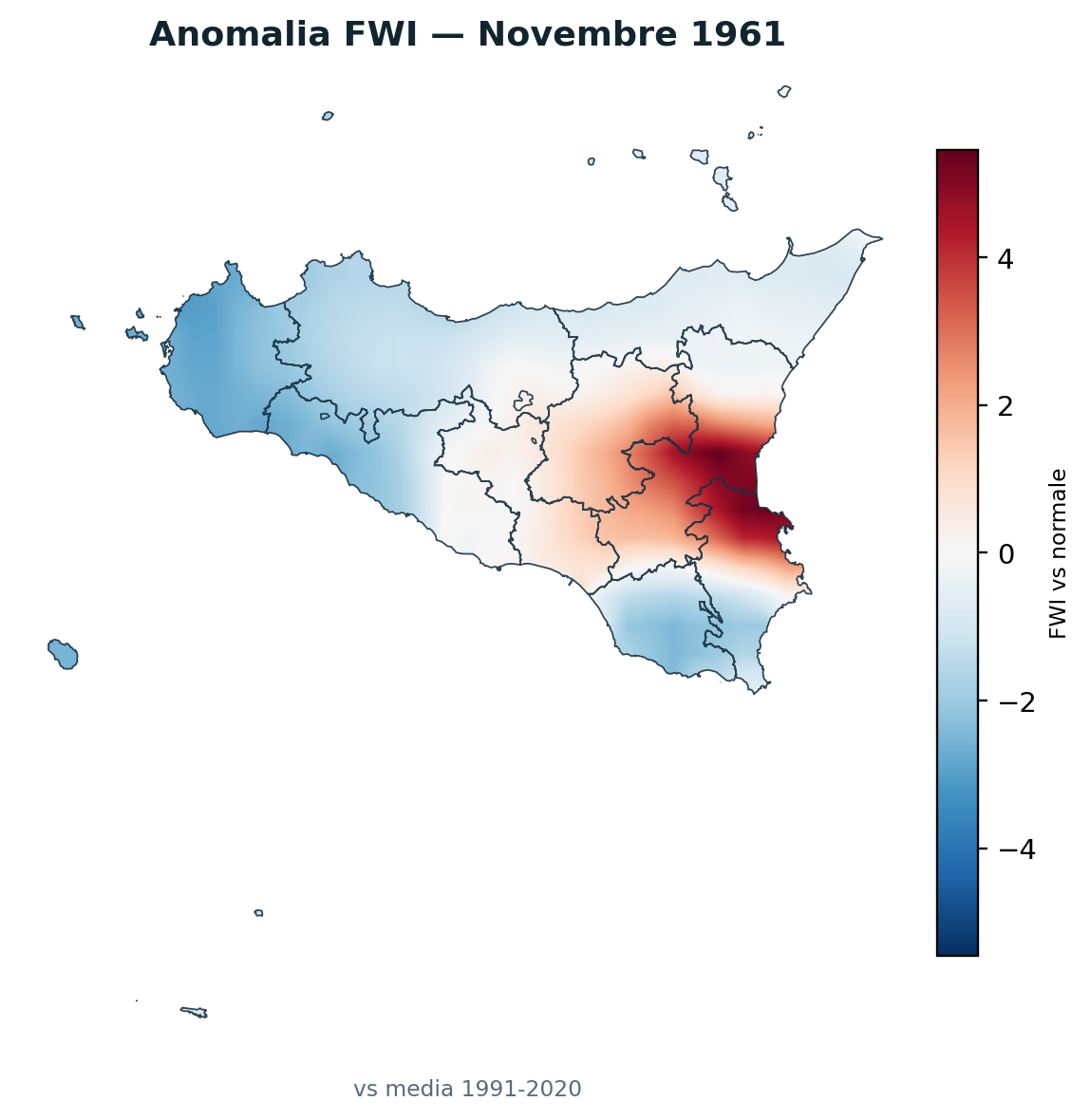 Anomalia vs normale Novembre 1961