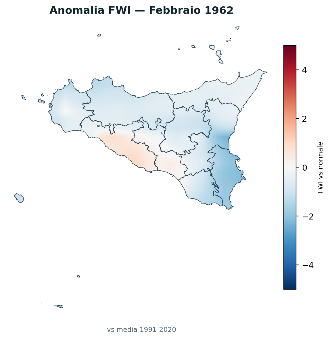 Anomalia vs normale Febbraio 1962