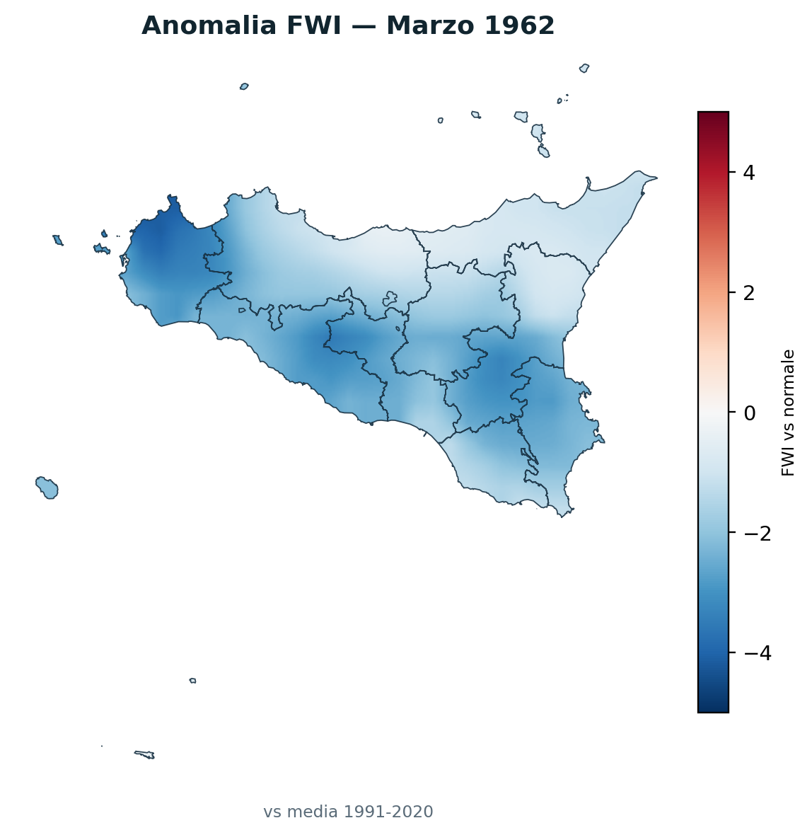 Anomalia vs normale Marzo 1962