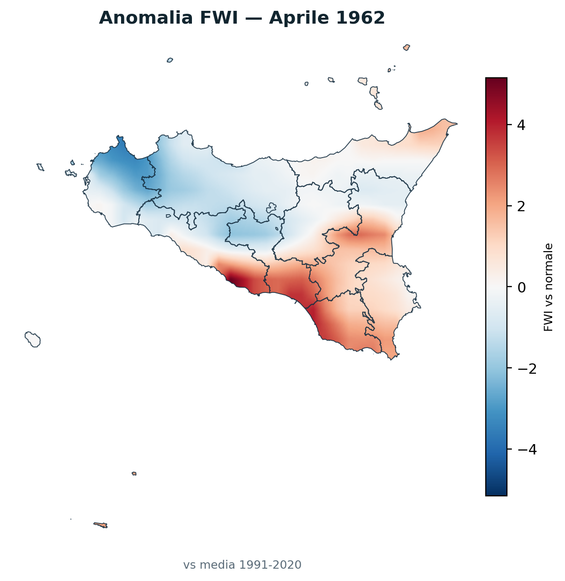 Anomalia vs normale Aprile 1962