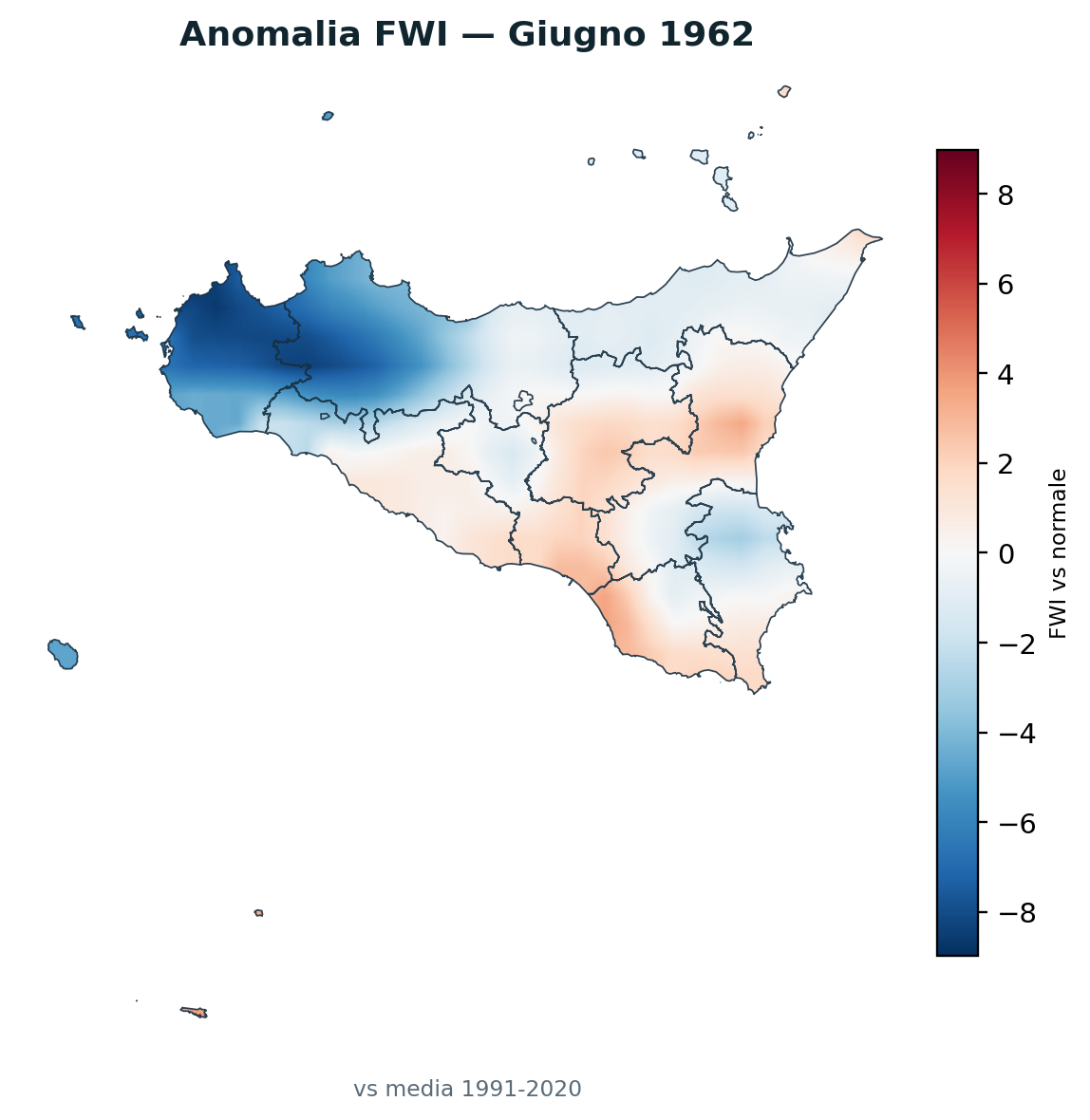 Anomalia vs normale Giugno 1962