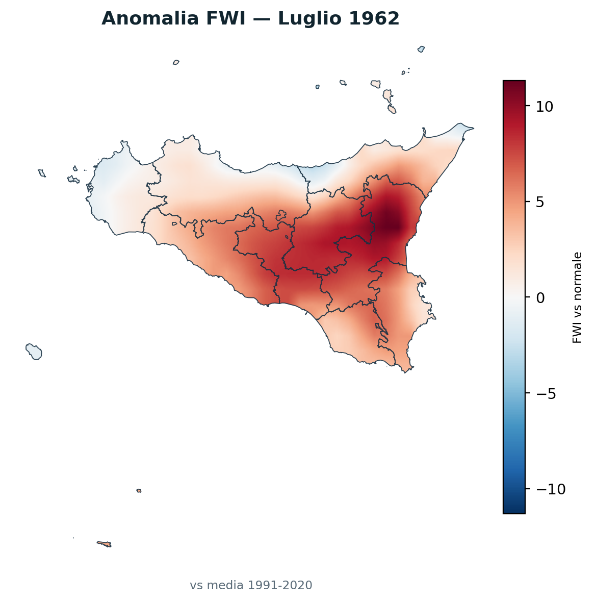 Anomalia vs normale Luglio 1962