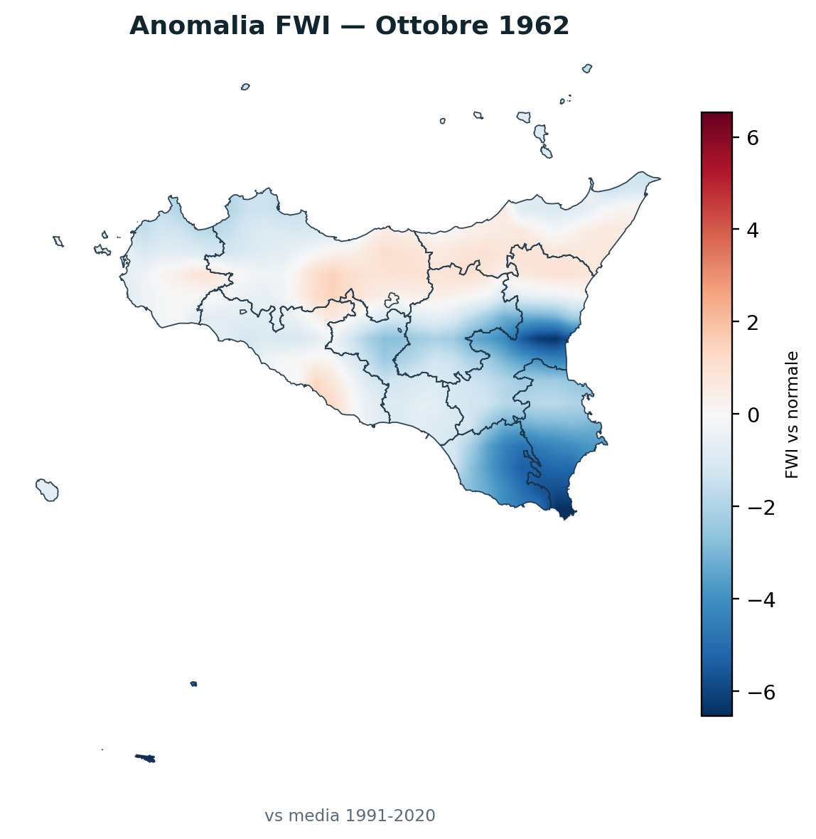 Anomalia vs normale Ottobre 1962