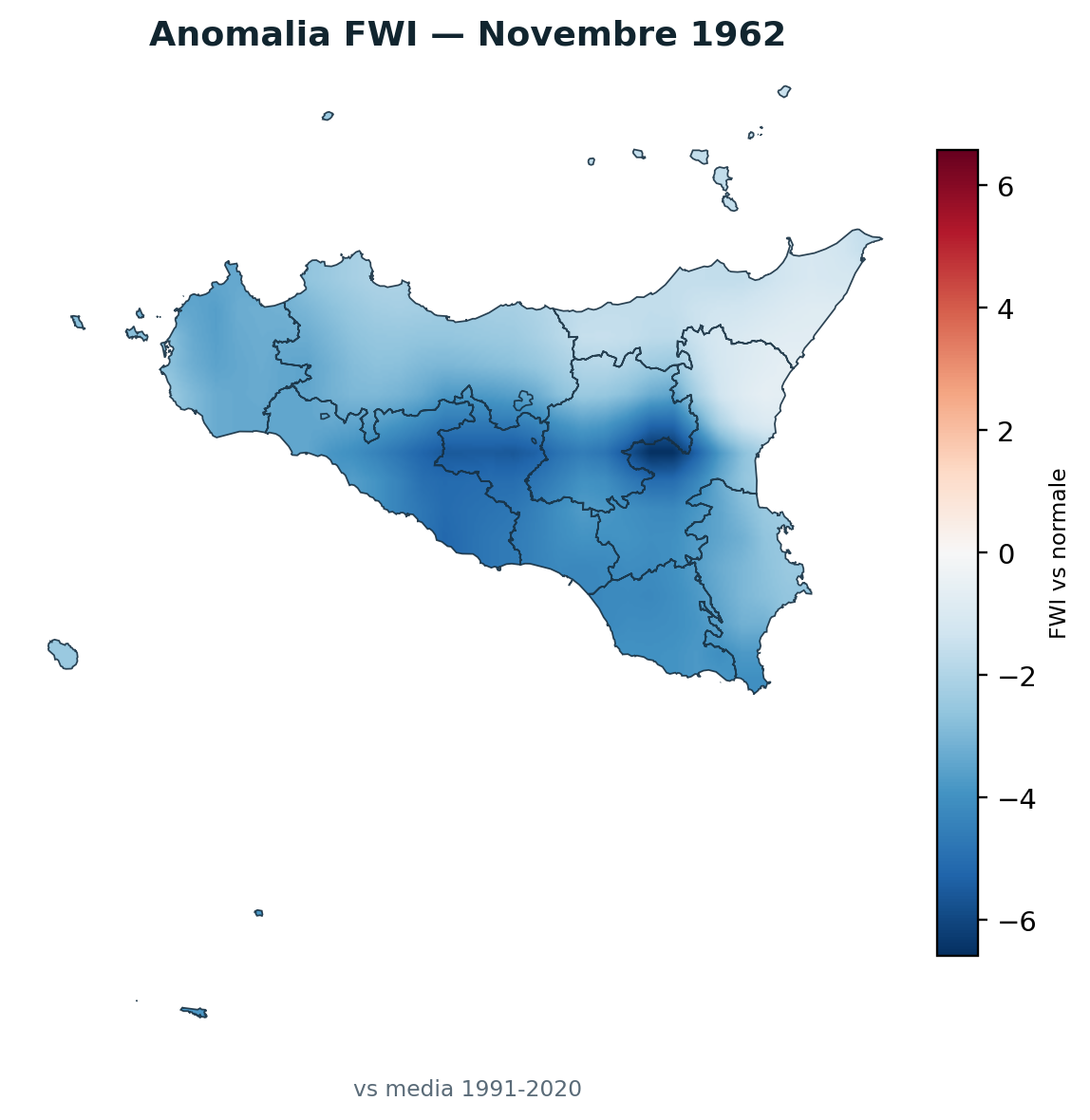 Anomalia vs normale Novembre 1962