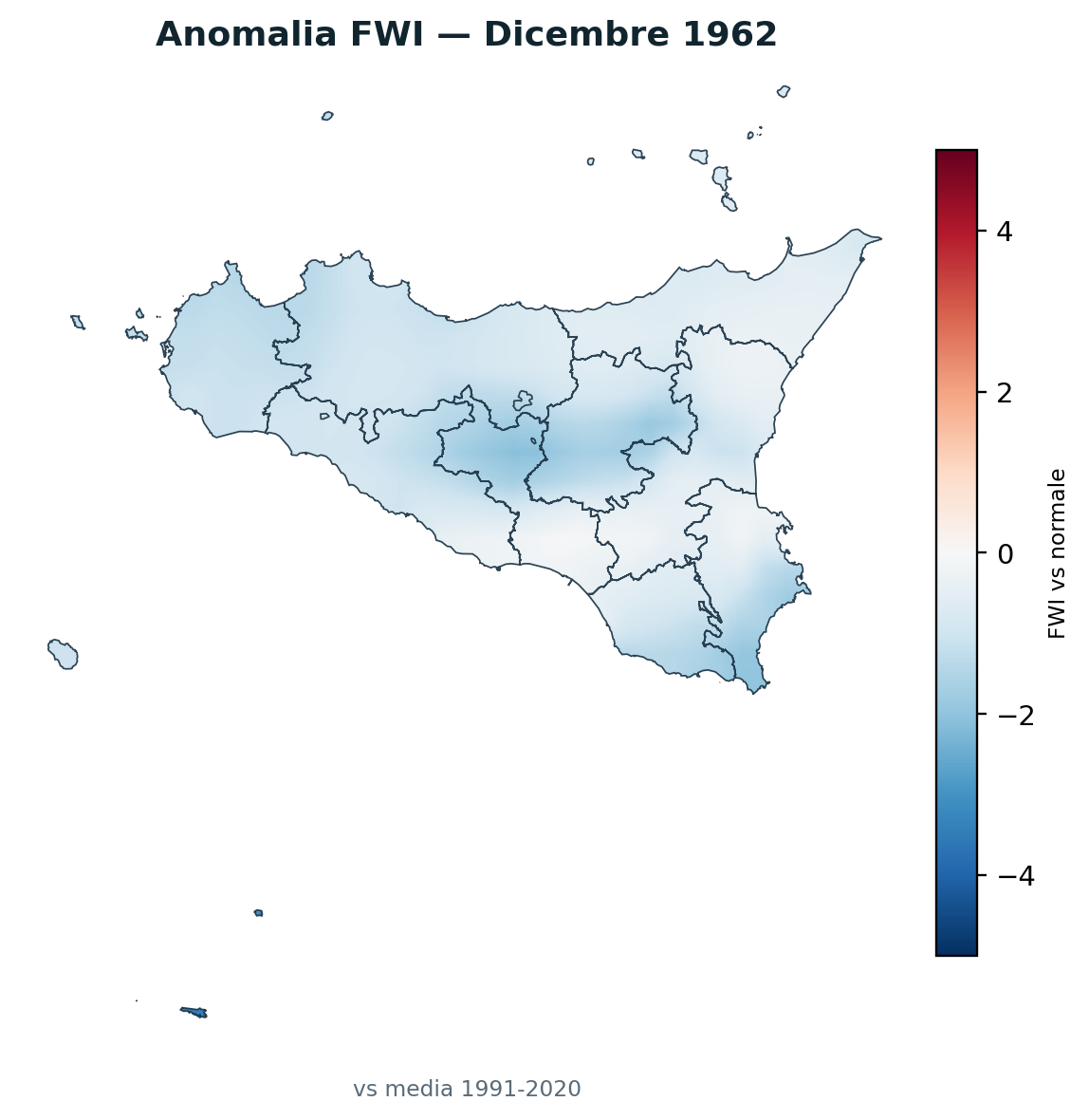 Anomalia vs normale Dicembre 1962