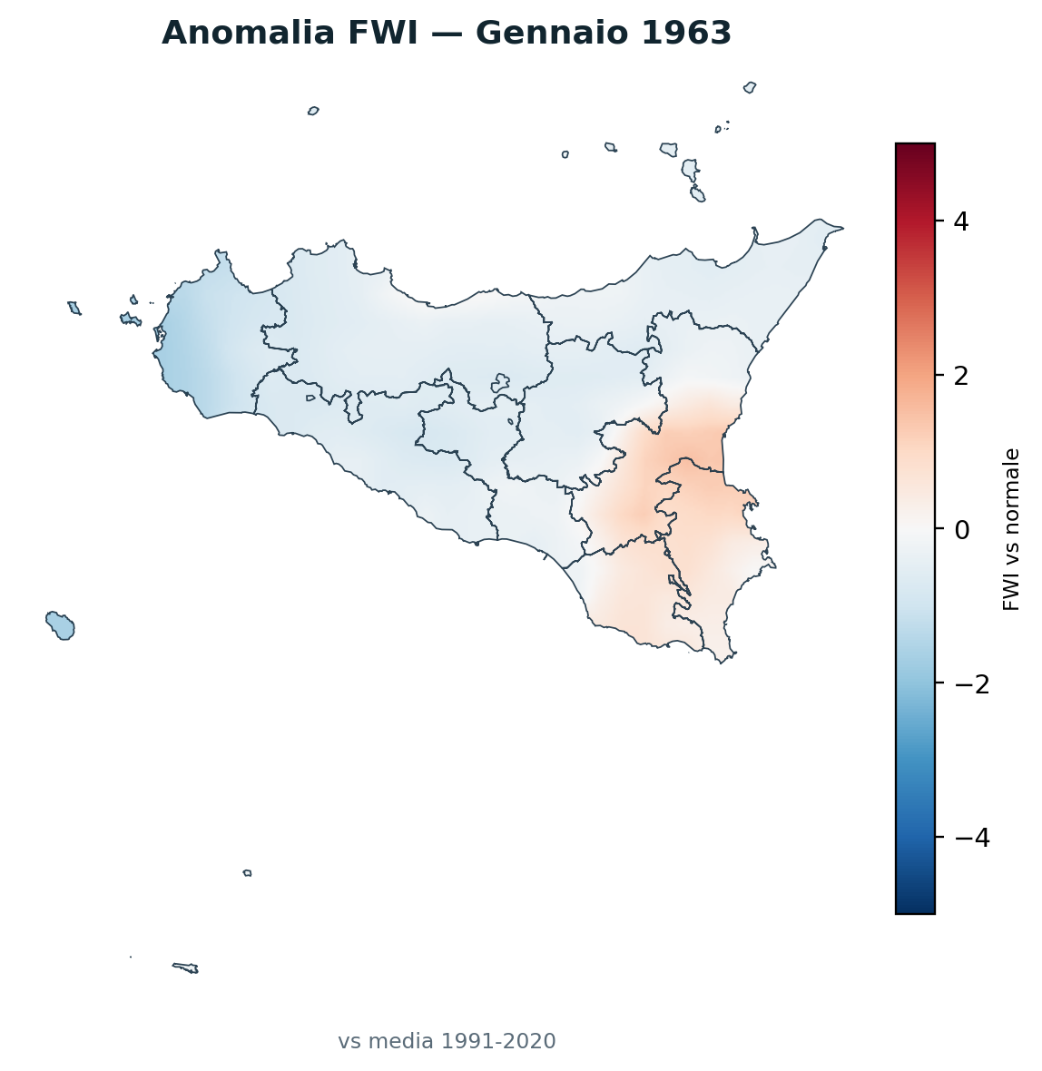 Anomalia vs normale Gennaio 1963