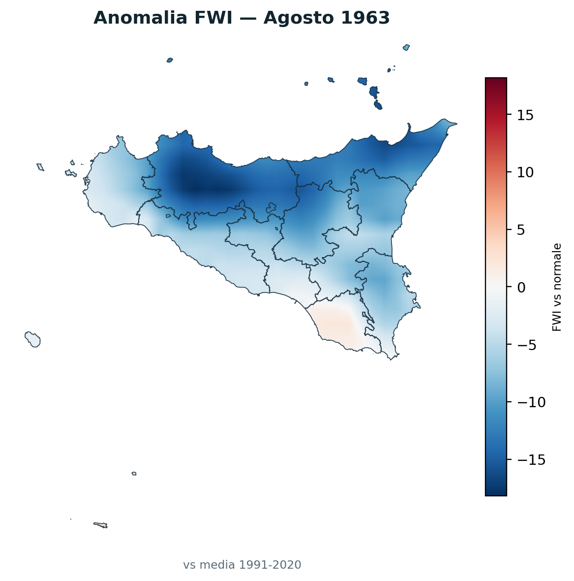 Anomalia vs normale Agosto 1963