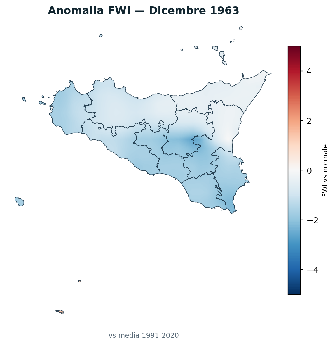 Anomalia vs normale Dicembre 1963