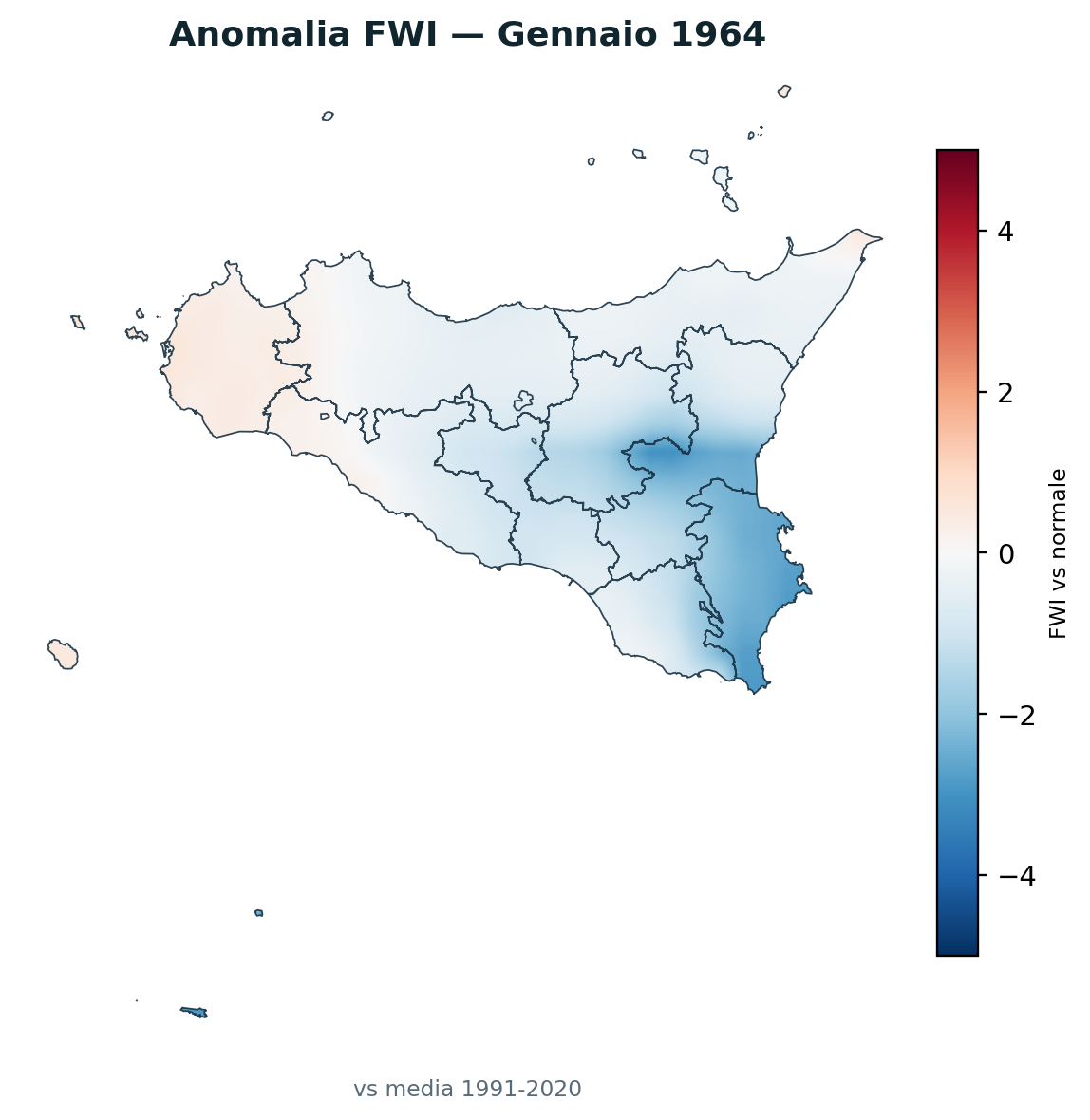 Anomalia vs normale Gennaio 1964