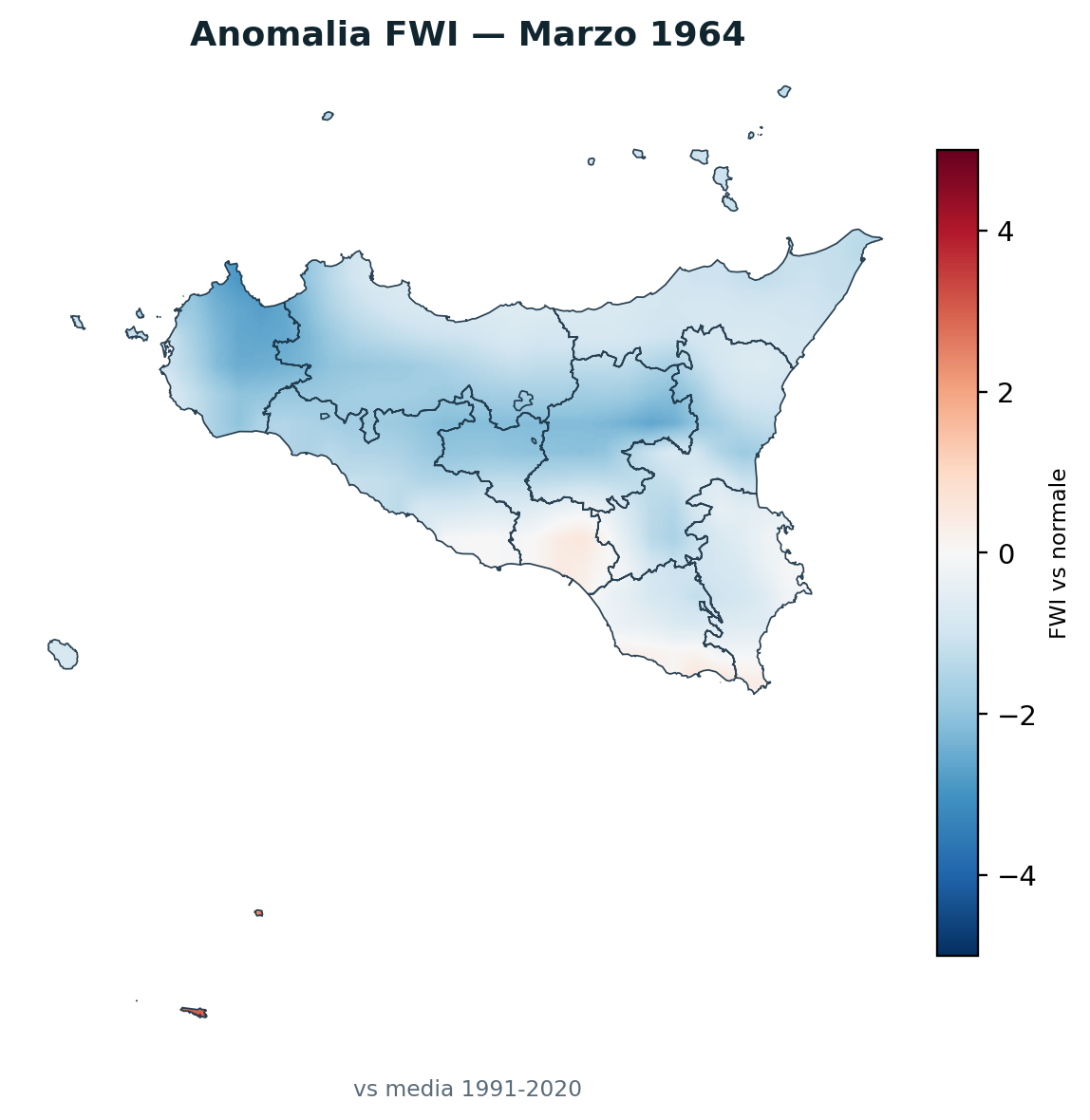 Anomalia vs normale Marzo 1964