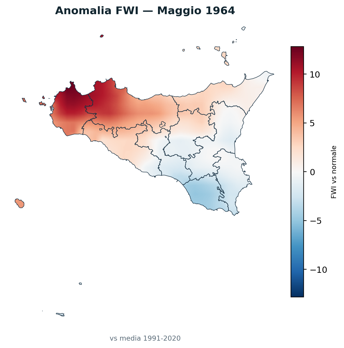 Anomalia vs normale Maggio 1964