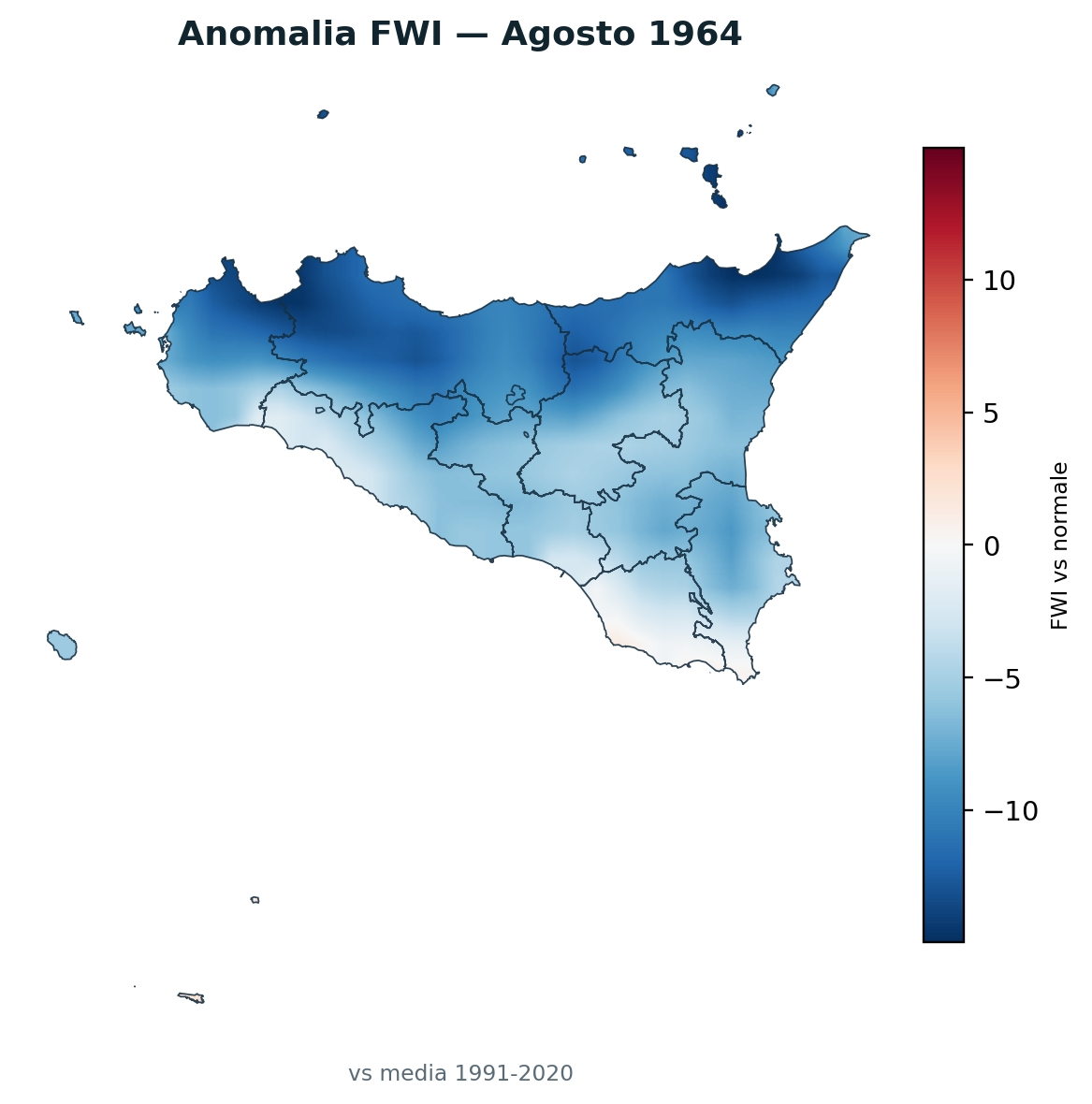 Anomalia vs normale Agosto 1964