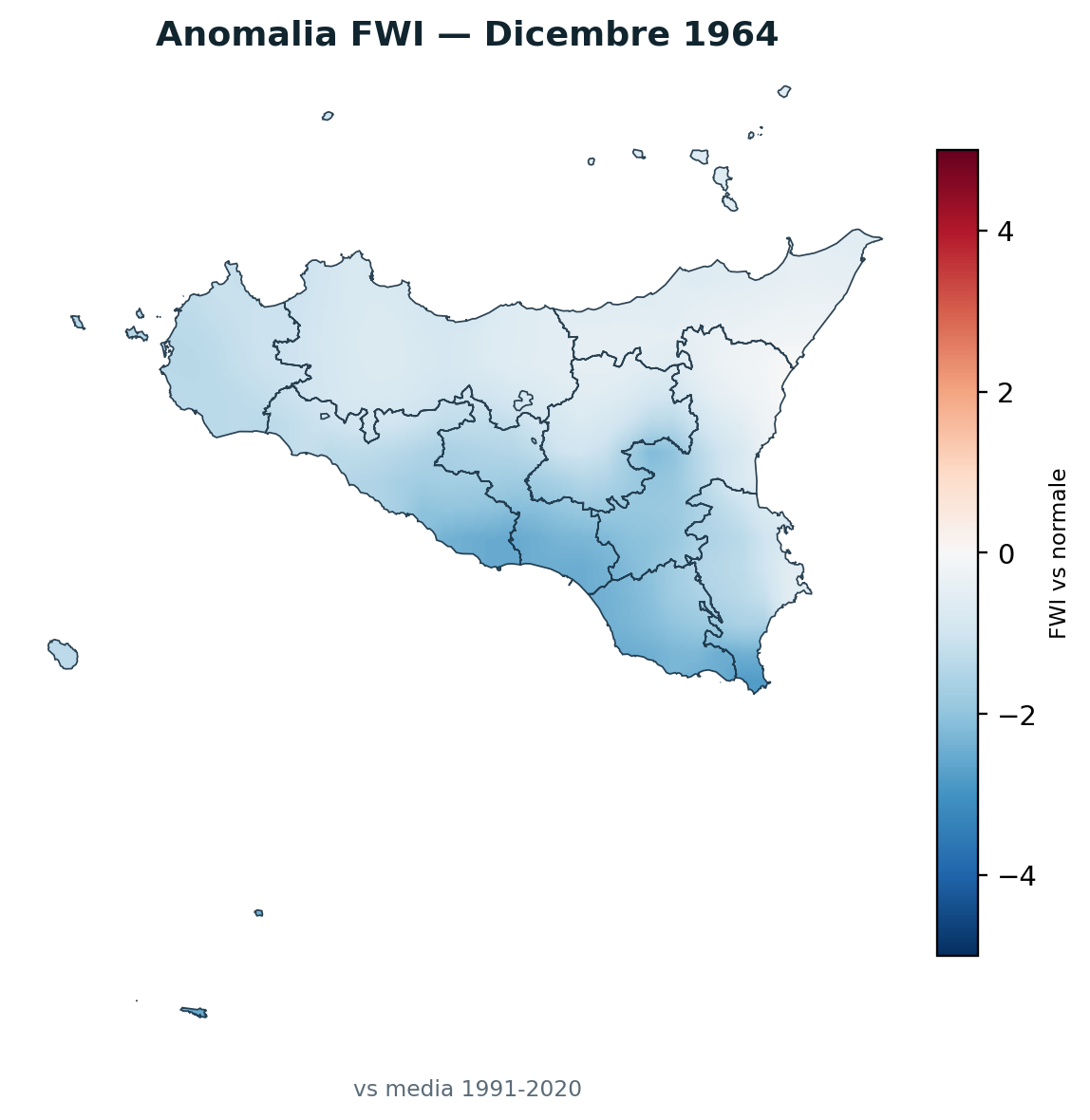 Anomalia vs normale Dicembre 1964
