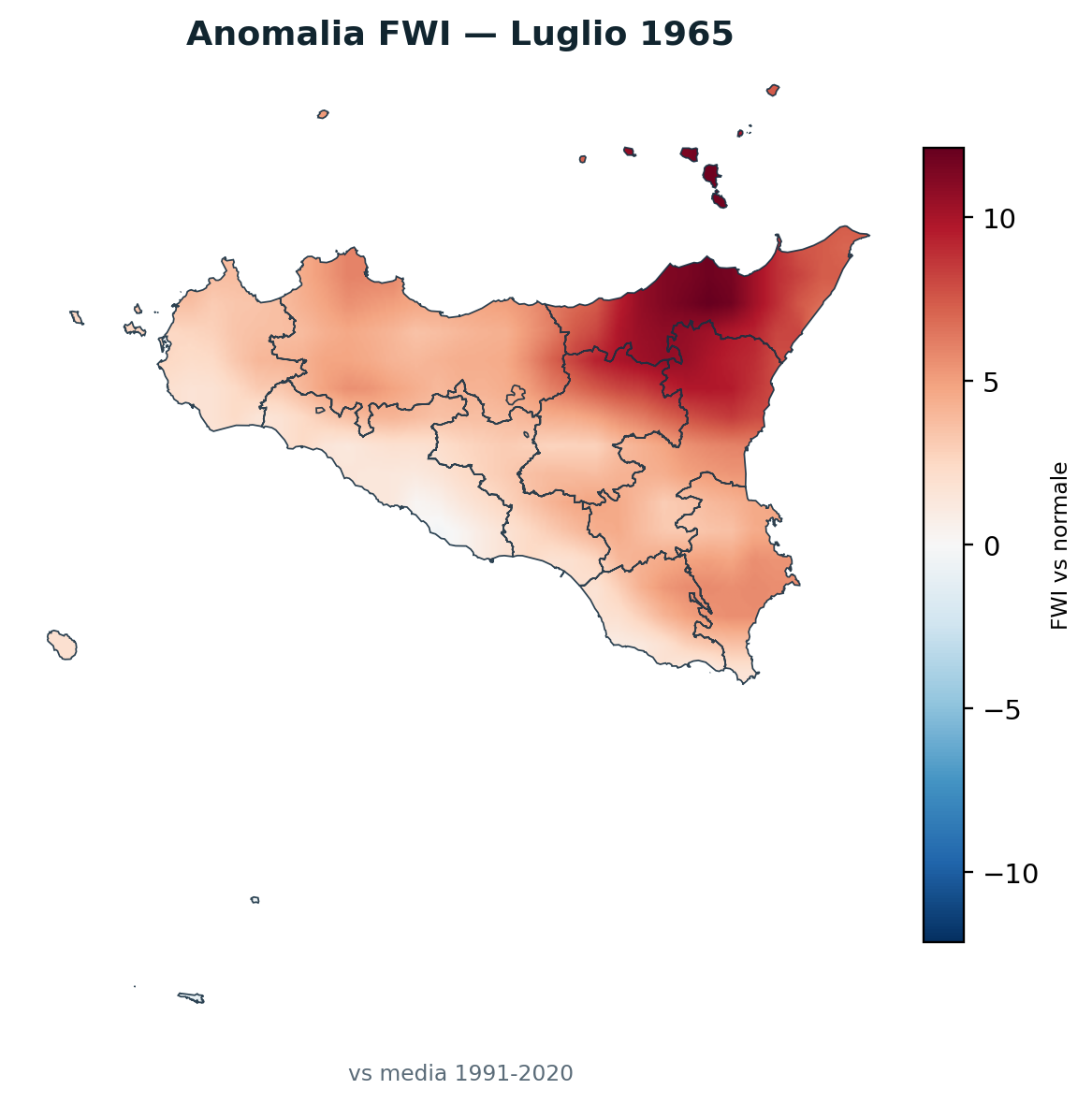 Anomalia vs normale Luglio 1965