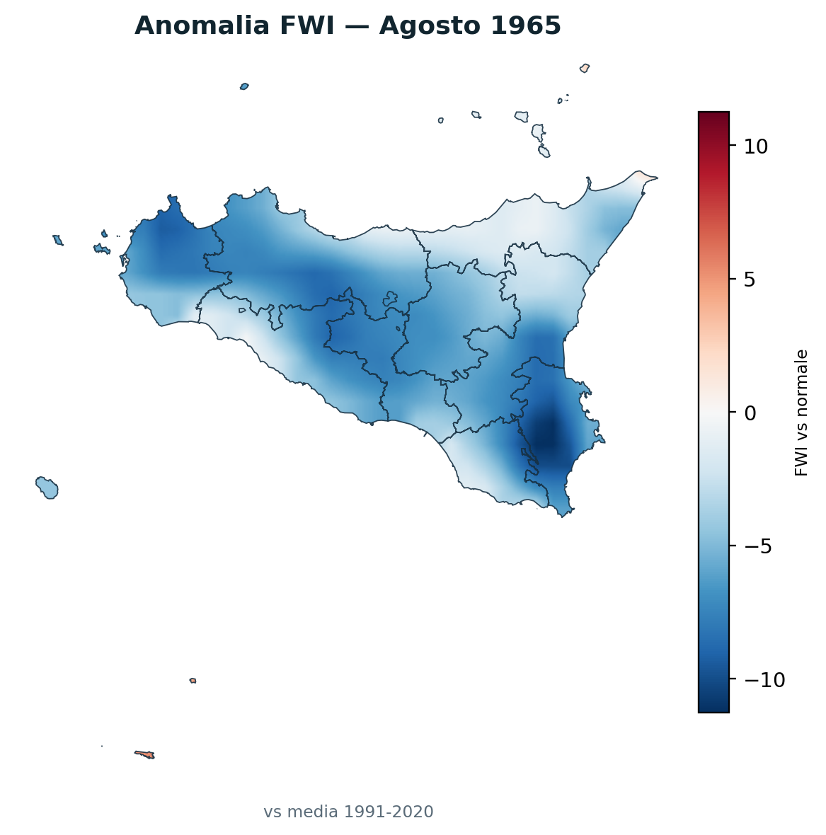 Anomalia vs normale Agosto 1965