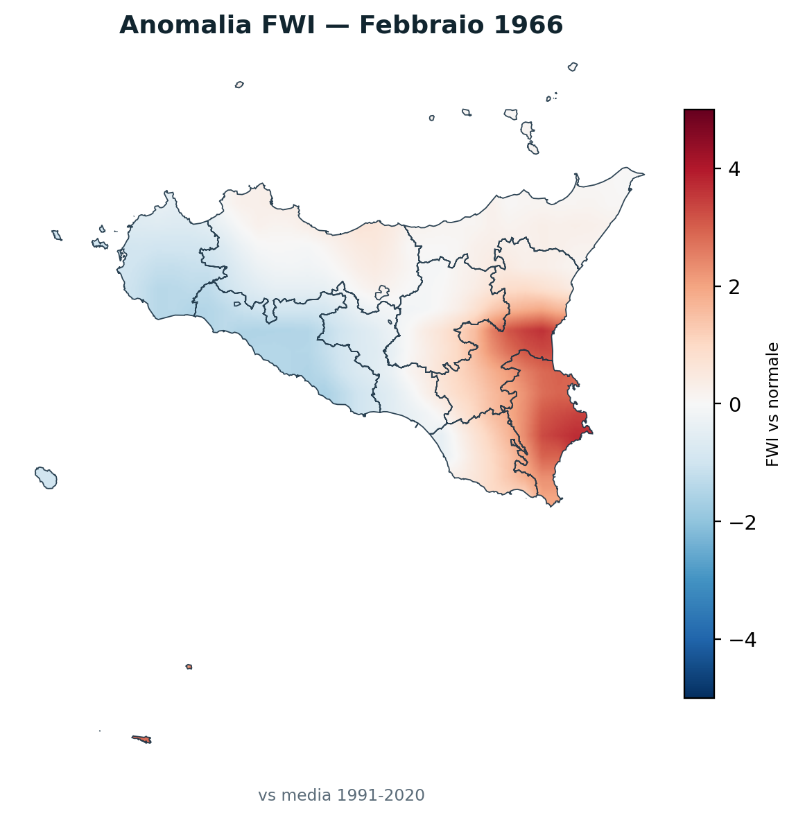 Anomalia vs normale Febbraio 1966
