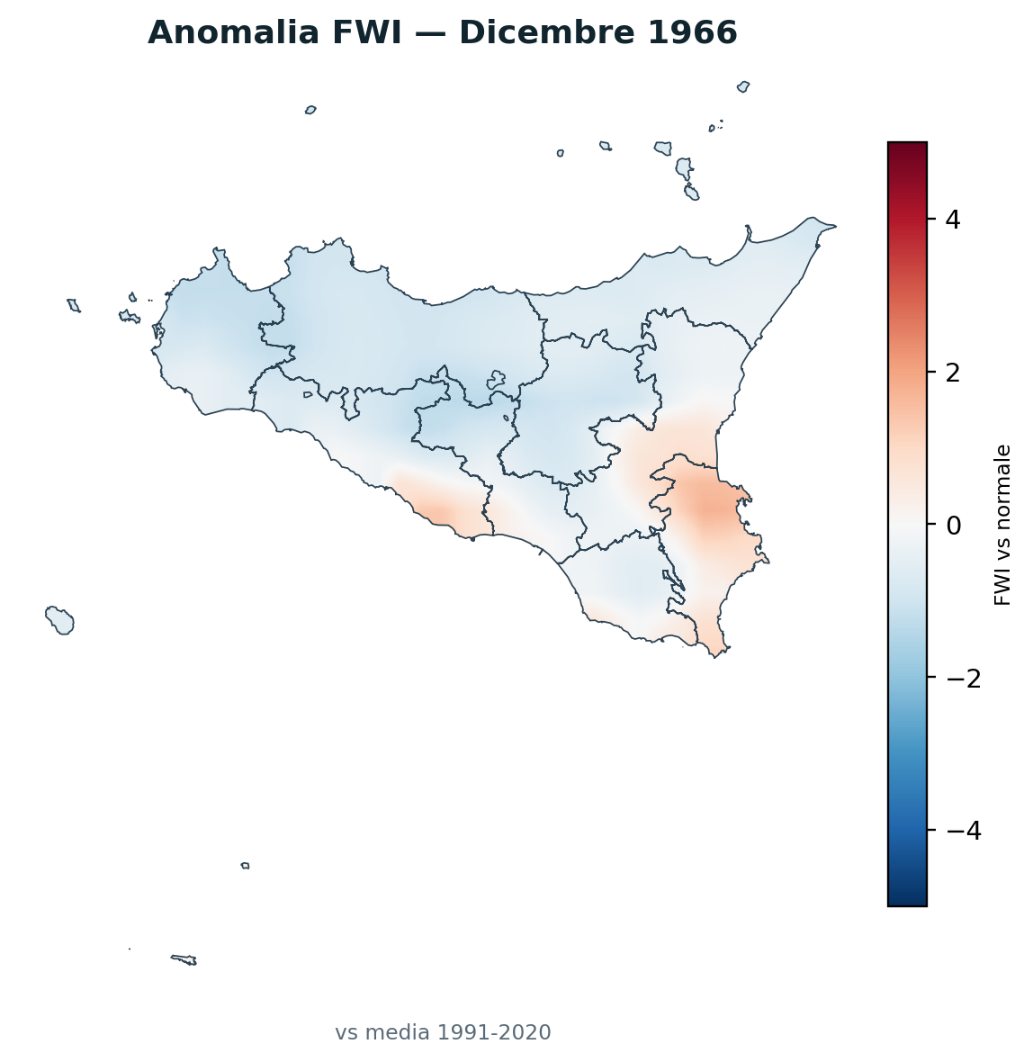 Anomalia vs normale Dicembre 1966