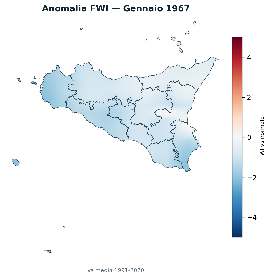Anomalia vs normale Gennaio 1967