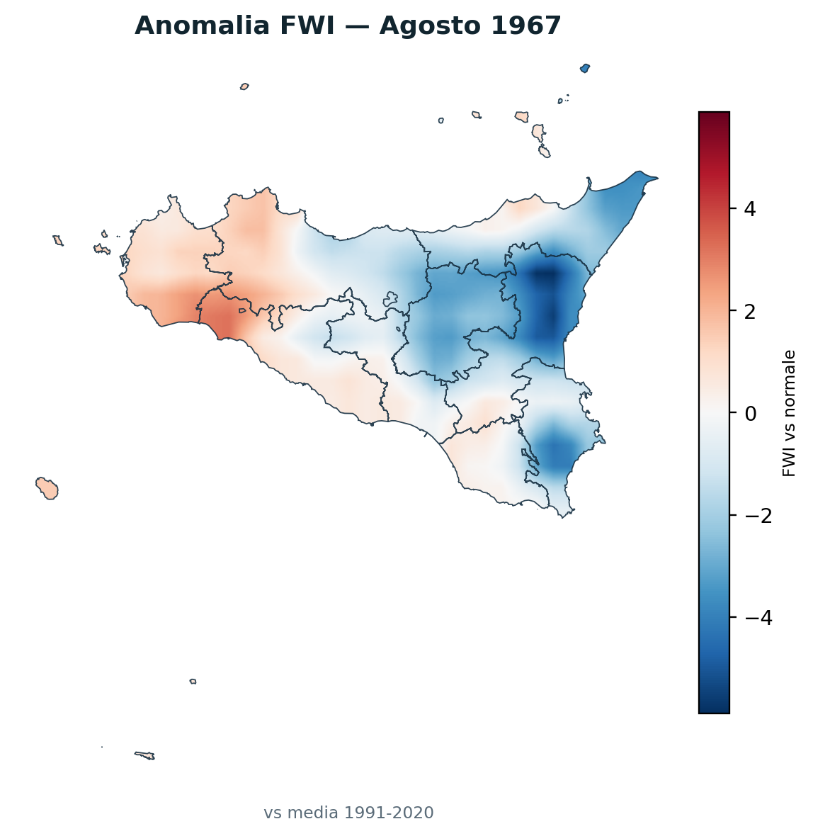 Anomalia vs normale Agosto 1967