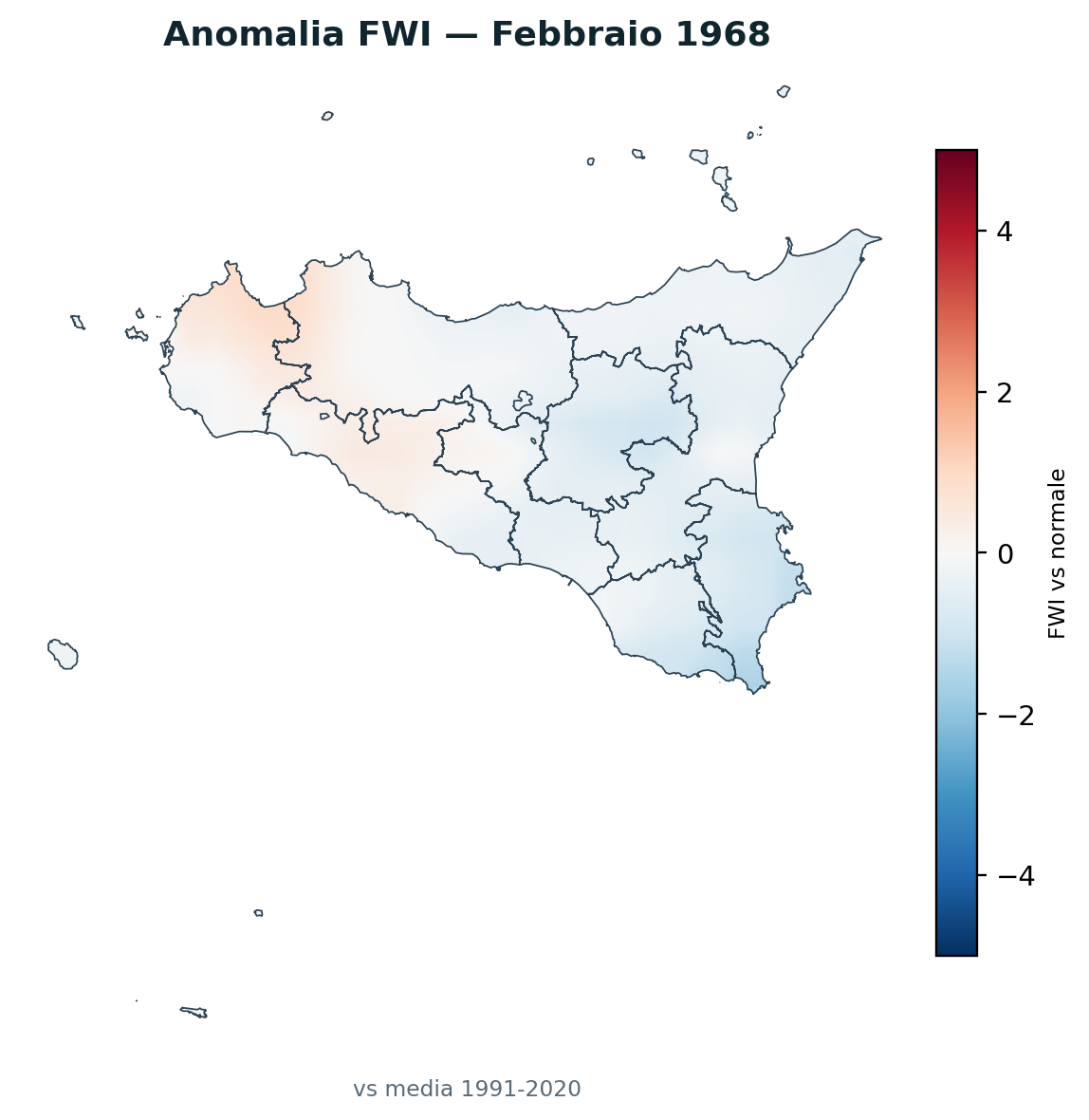 Anomalia vs normale Febbraio 1968