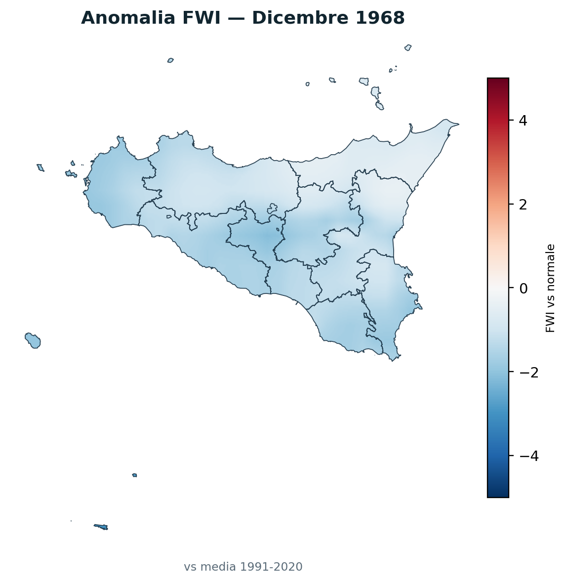 Anomalia vs normale Dicembre 1968