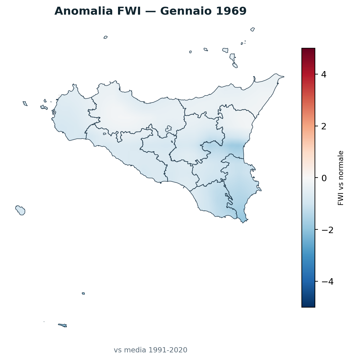 Anomalia vs normale Gennaio 1969