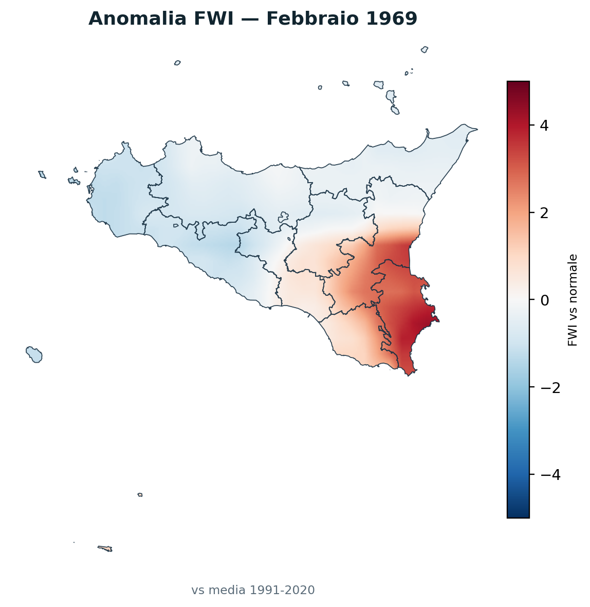 Anomalia vs normale Febbraio 1969