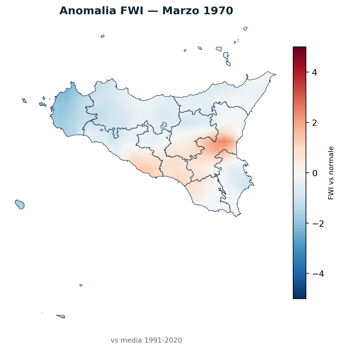 Anomalia vs normale Marzo 1970