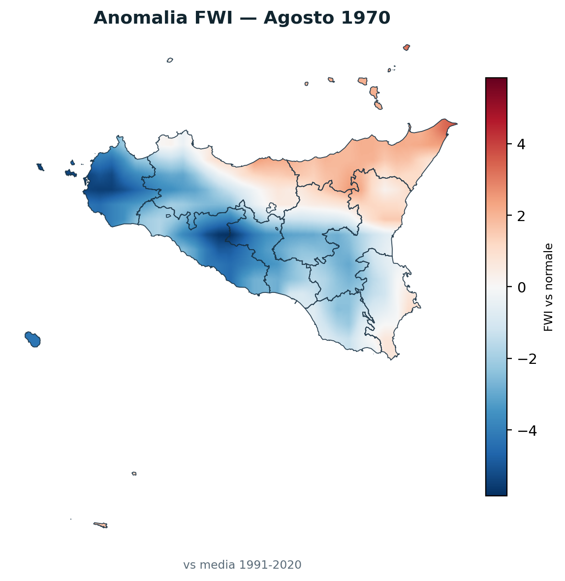 Anomalia vs normale Agosto 1970