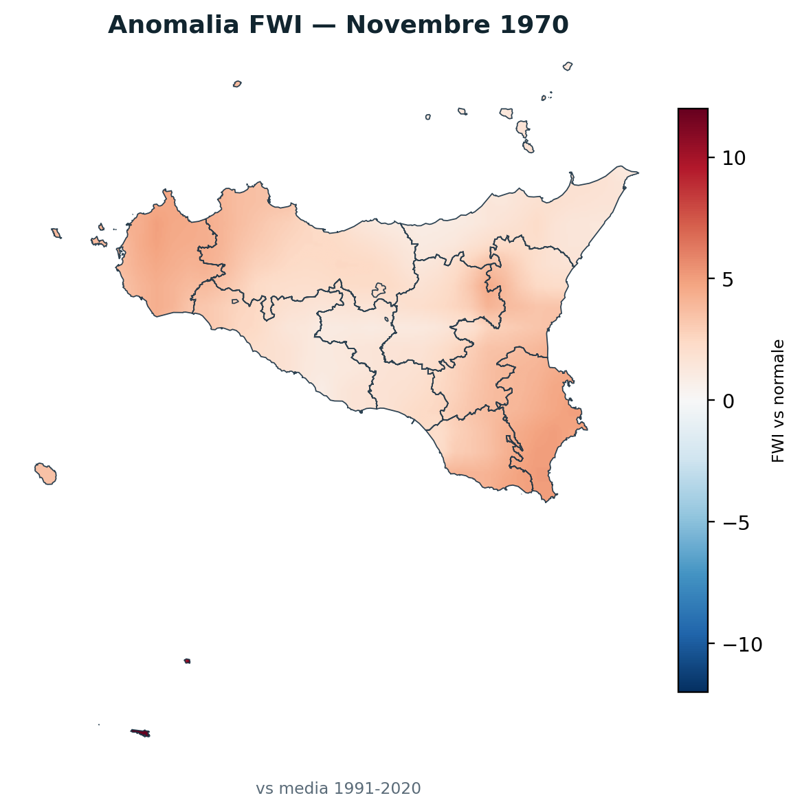 Anomalia vs normale Novembre 1970