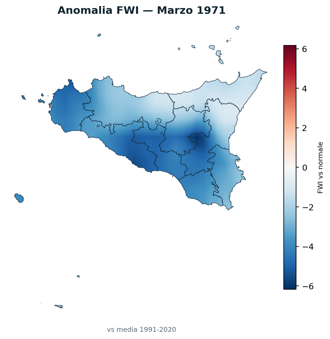 Anomalia vs normale Marzo 1971
