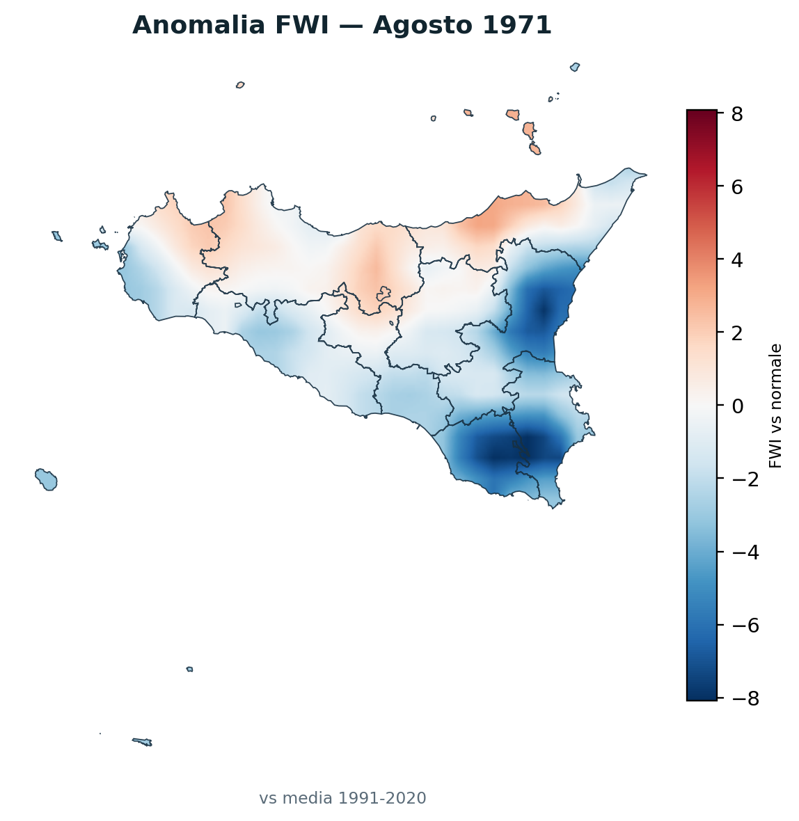 Anomalia vs normale Agosto 1971