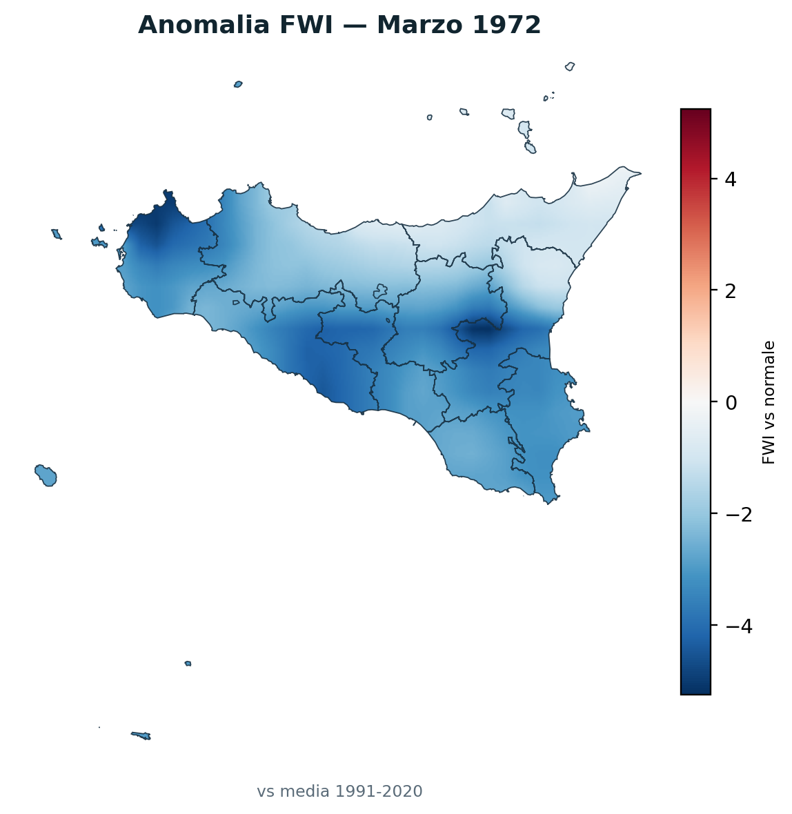 Anomalia vs normale Marzo 1972