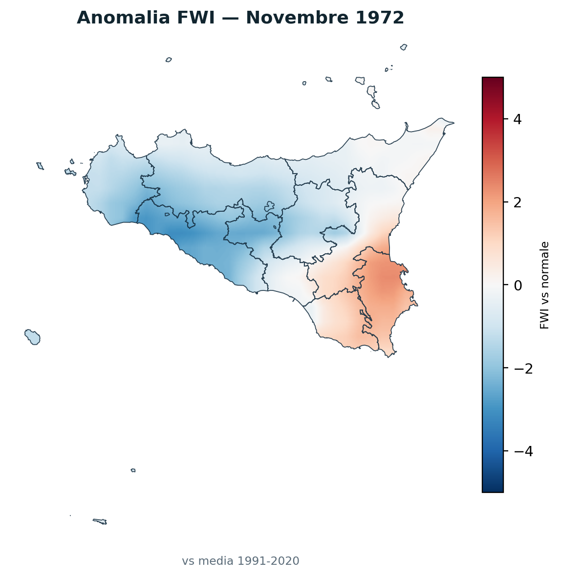 Anomalia vs normale Novembre 1972