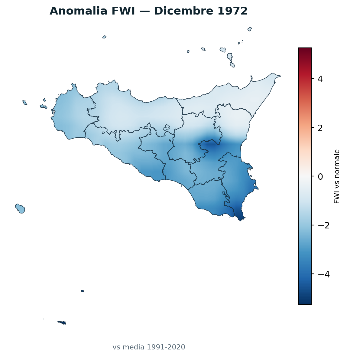 Anomalia vs normale Dicembre 1972
