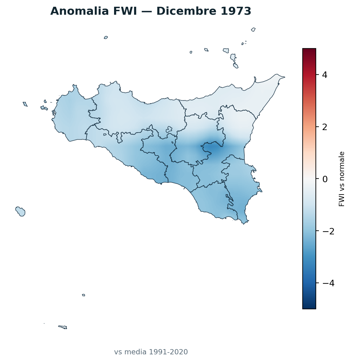 Anomalia vs normale Dicembre 1973