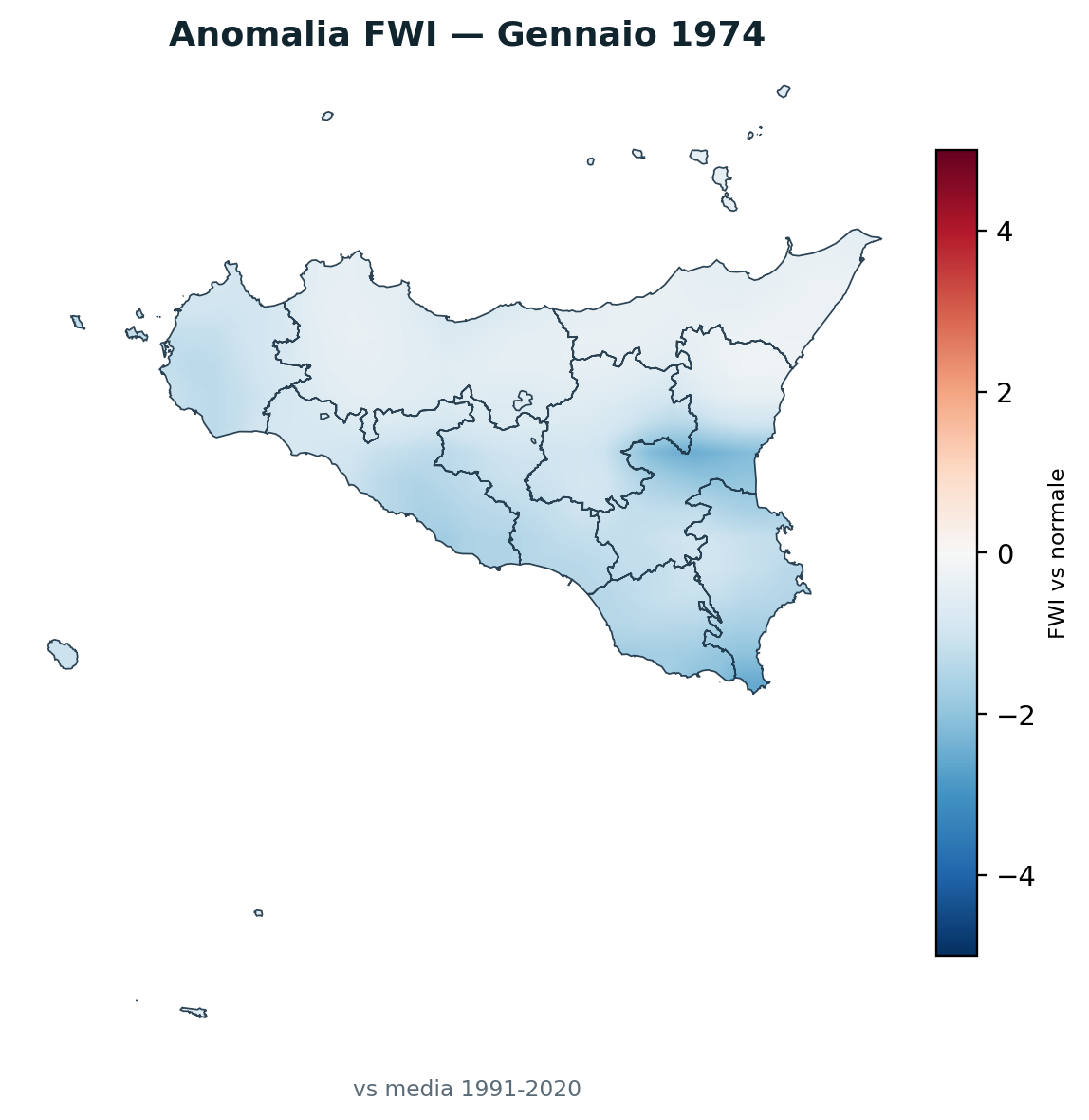 Anomalia vs normale Gennaio 1974