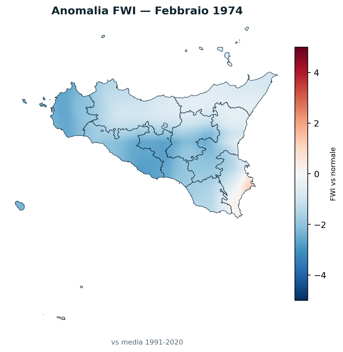 Anomalia vs normale Febbraio 1974