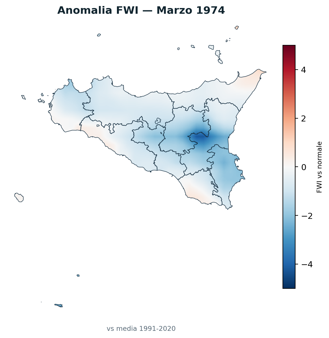 Anomalia vs normale Marzo 1974