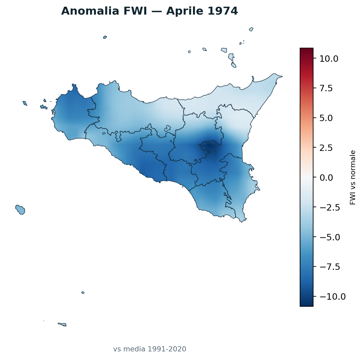 Anomalia vs normale Aprile 1974