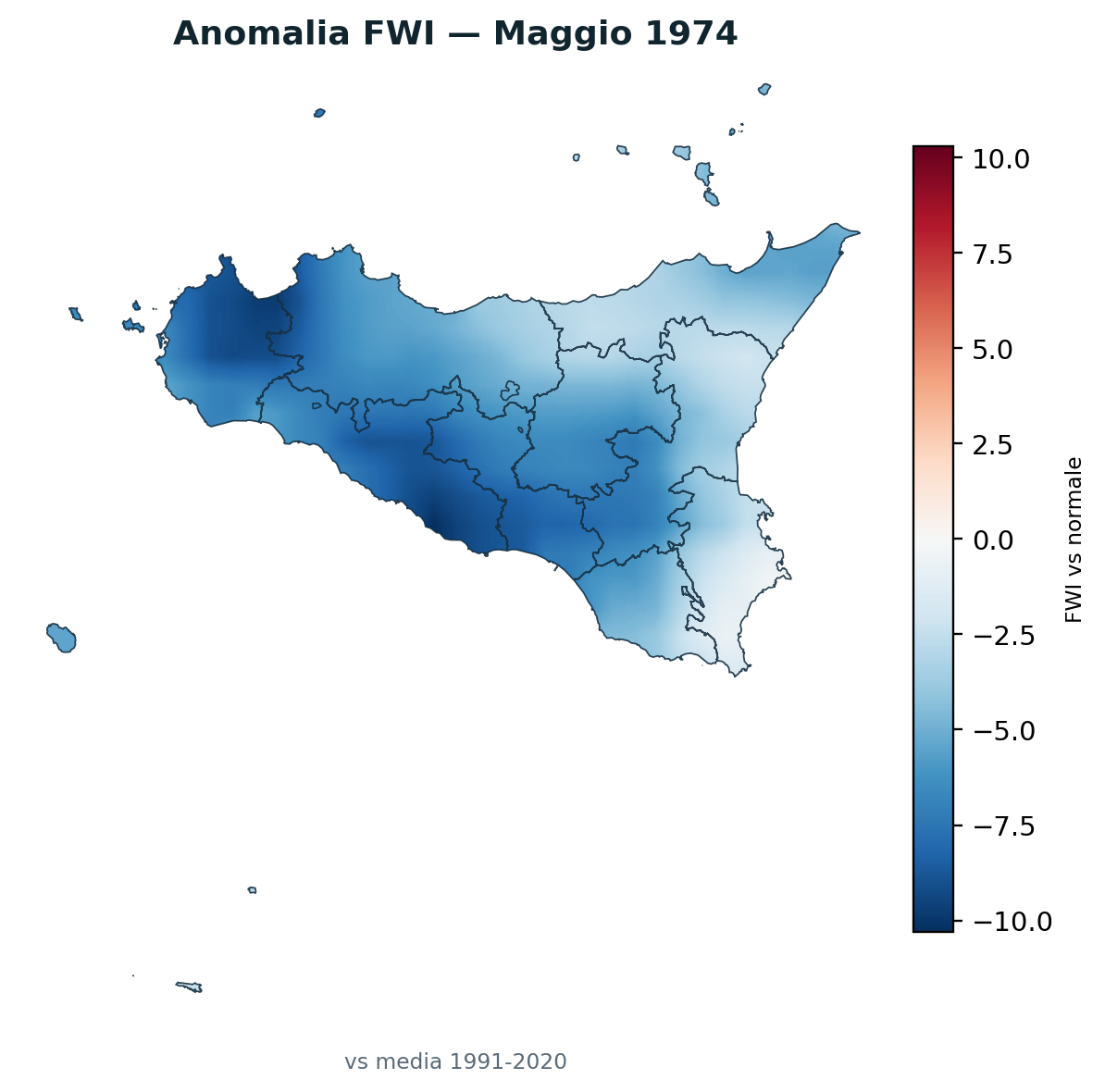 Anomalia vs normale Maggio 1974