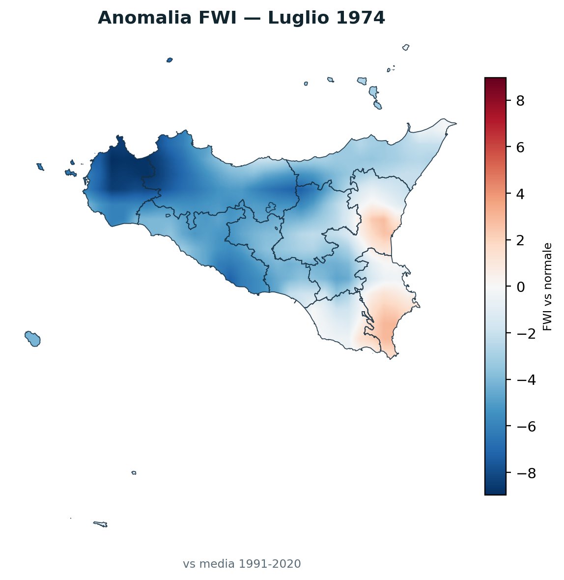 Anomalia vs normale Luglio 1974