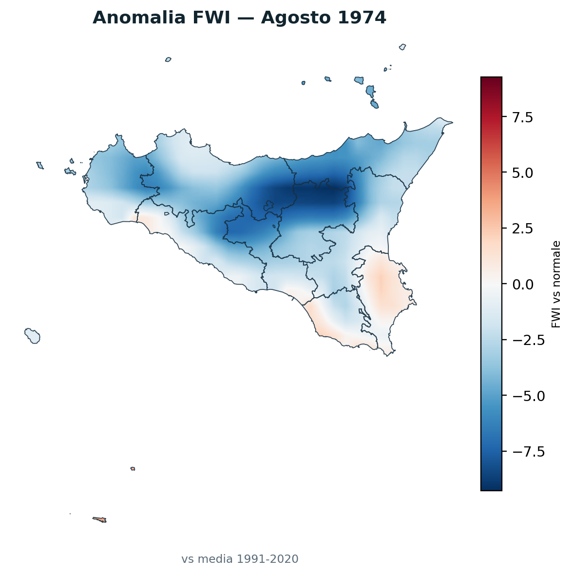 Anomalia vs normale Agosto 1974