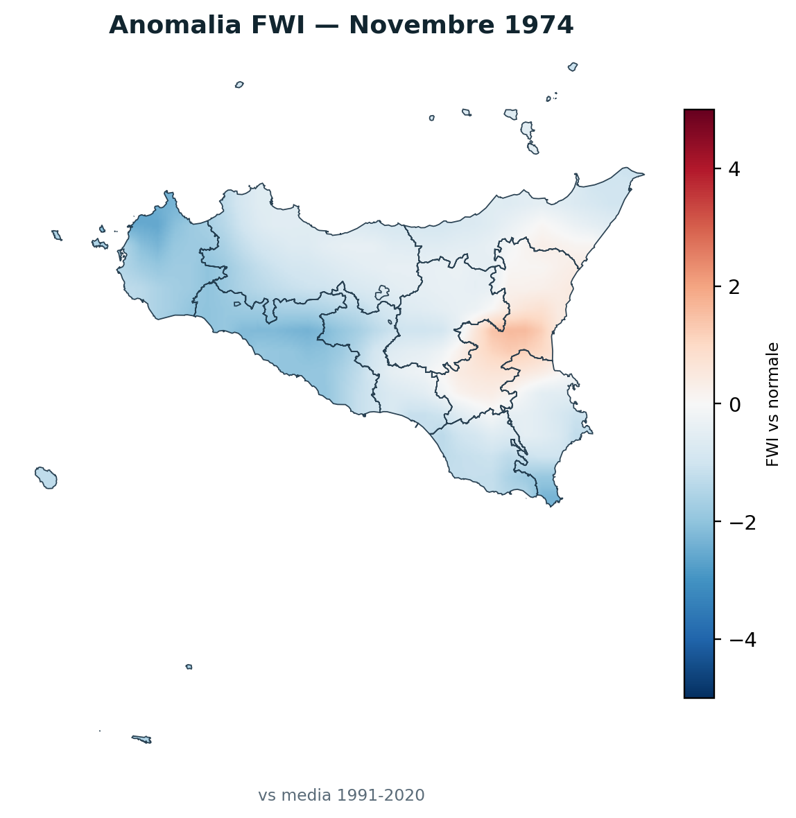 Anomalia vs normale Novembre 1974