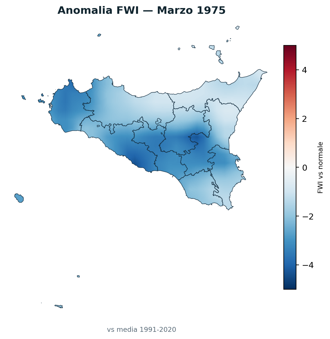 Anomalia vs normale Marzo 1975