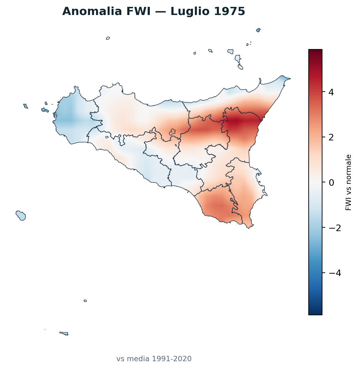 Anomalia vs normale Luglio 1975