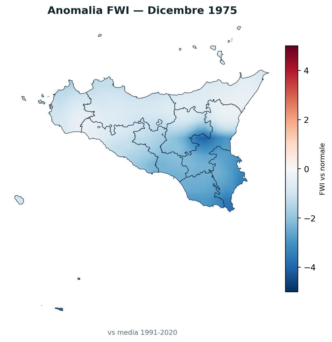 Anomalia vs normale Dicembre 1975