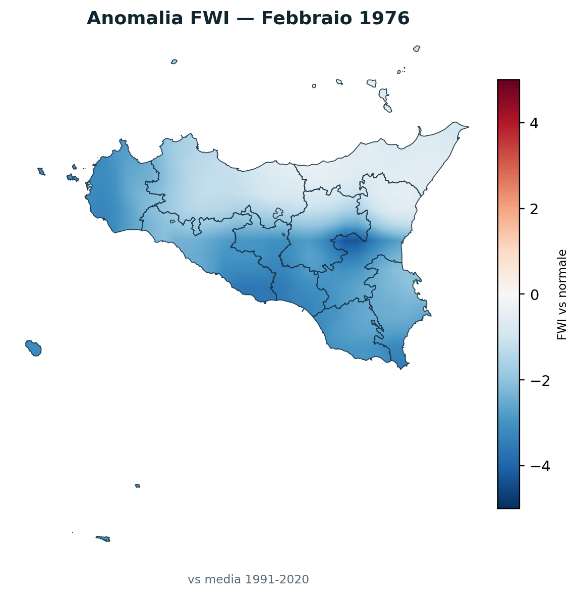 Anomalia vs normale Febbraio 1976