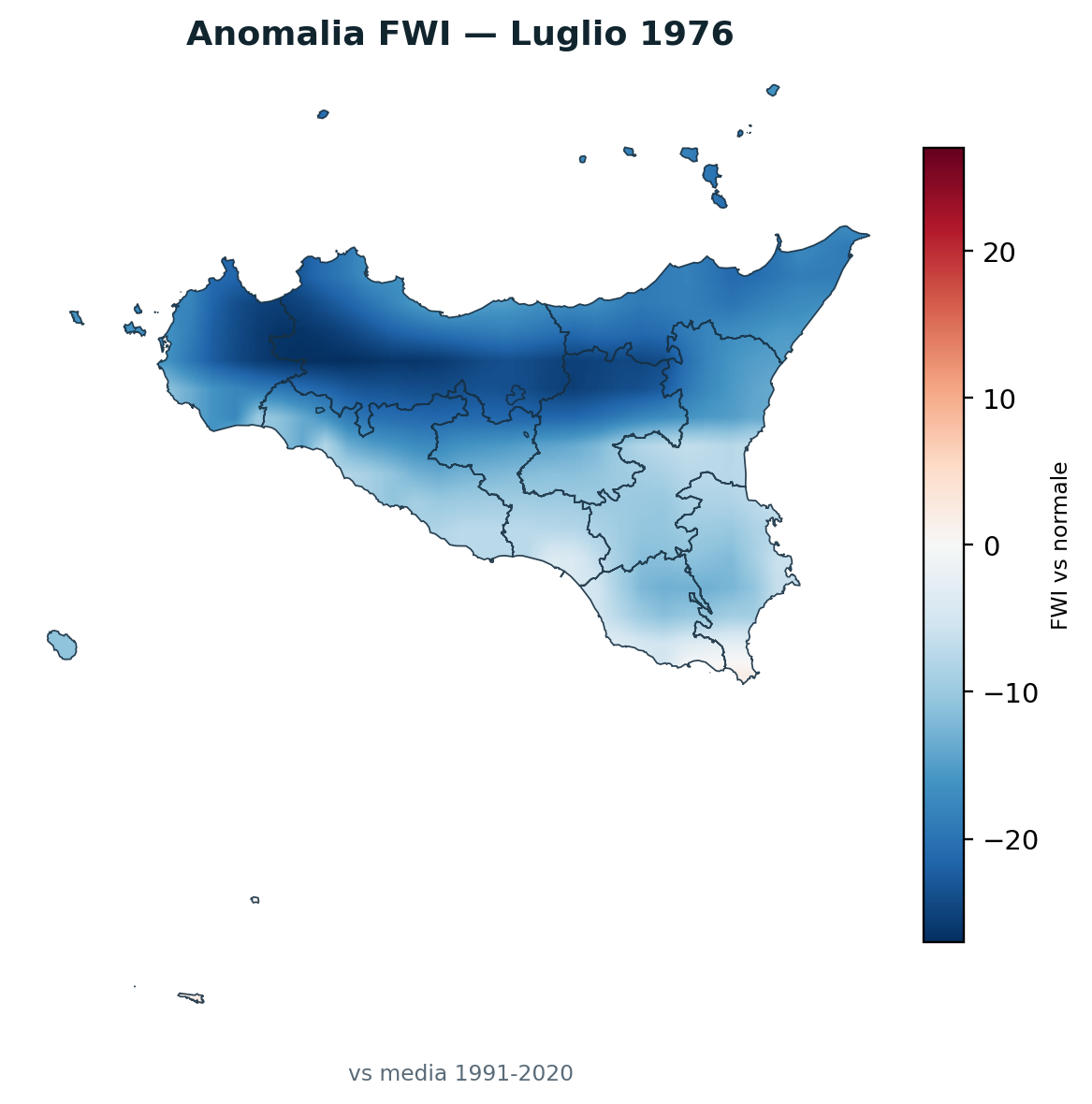 Anomalia vs normale Luglio 1976